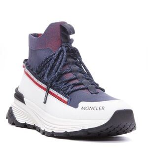 NWT Moncler Monte Runner High 'White Navy' | Size 43 (US 10) | Sneaker